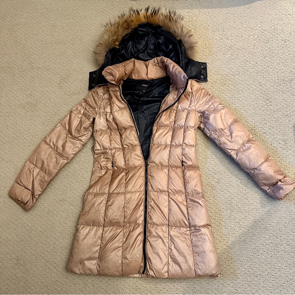 Mo&Co de Paris Puffer Coat with Fur Hood